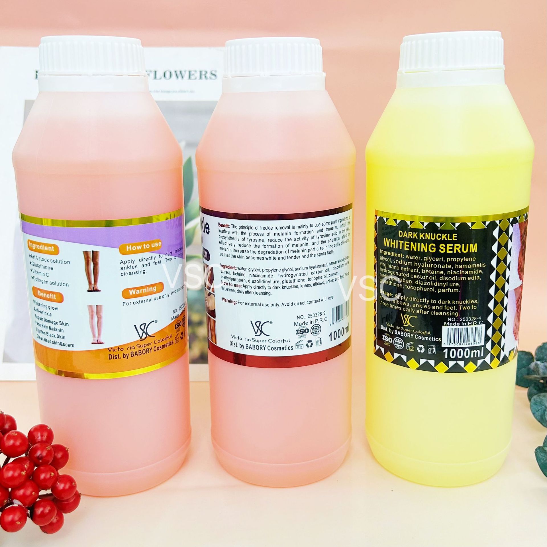 Cross-border exclusive supply of 1000ml Brightening glutathione Essence Serum, hydrating AHA Fruit Acid Essence water for export wholesale Item Picture