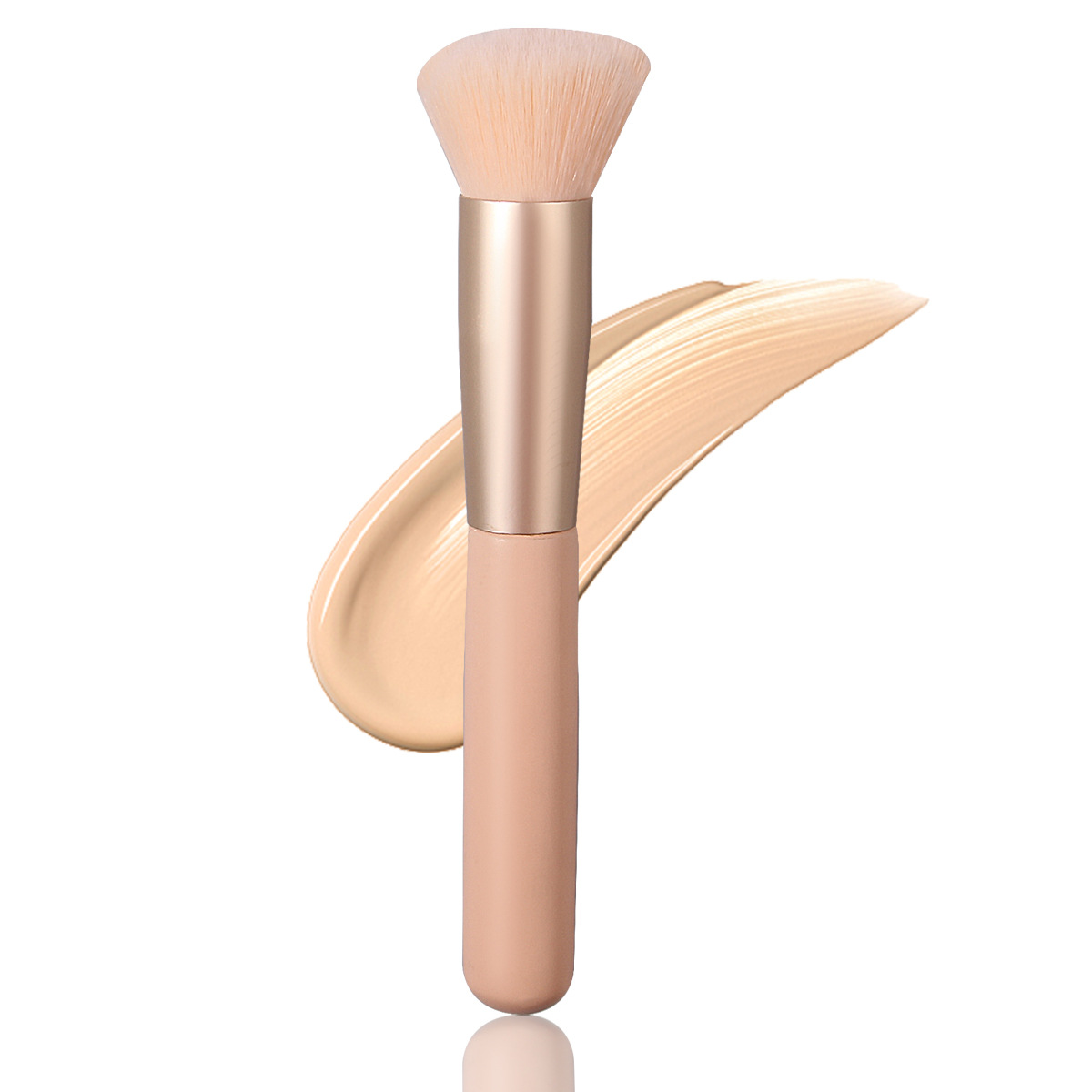 High-quality wooden-handled foundation brush, blush brush, soft-bristled portable makeup and contour brush, beginner's facial makeup tools full figure