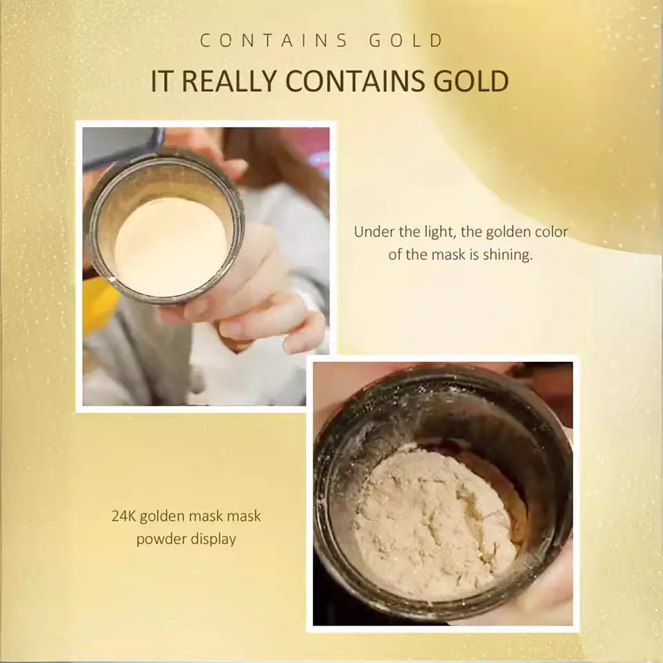 24K Gold Collagen Jelly Mask Powder, Natural crystal beauty Facial Moisturizing Mask Powder, cross-border skin care details Picture