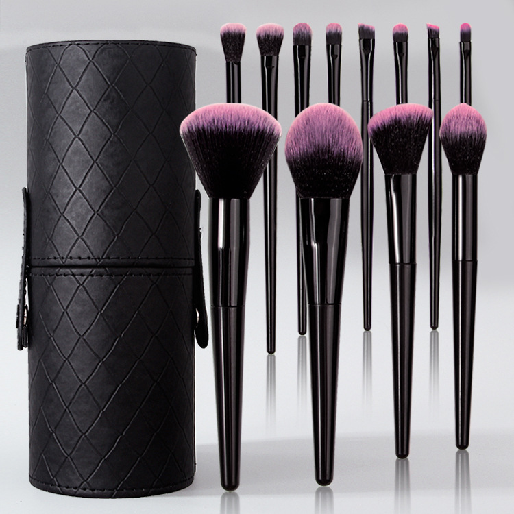 New cross-border 12-tube soft-bristled makeup brush set for beginners, portable blush brush, contouring foundation brush, and beauty tools full figure