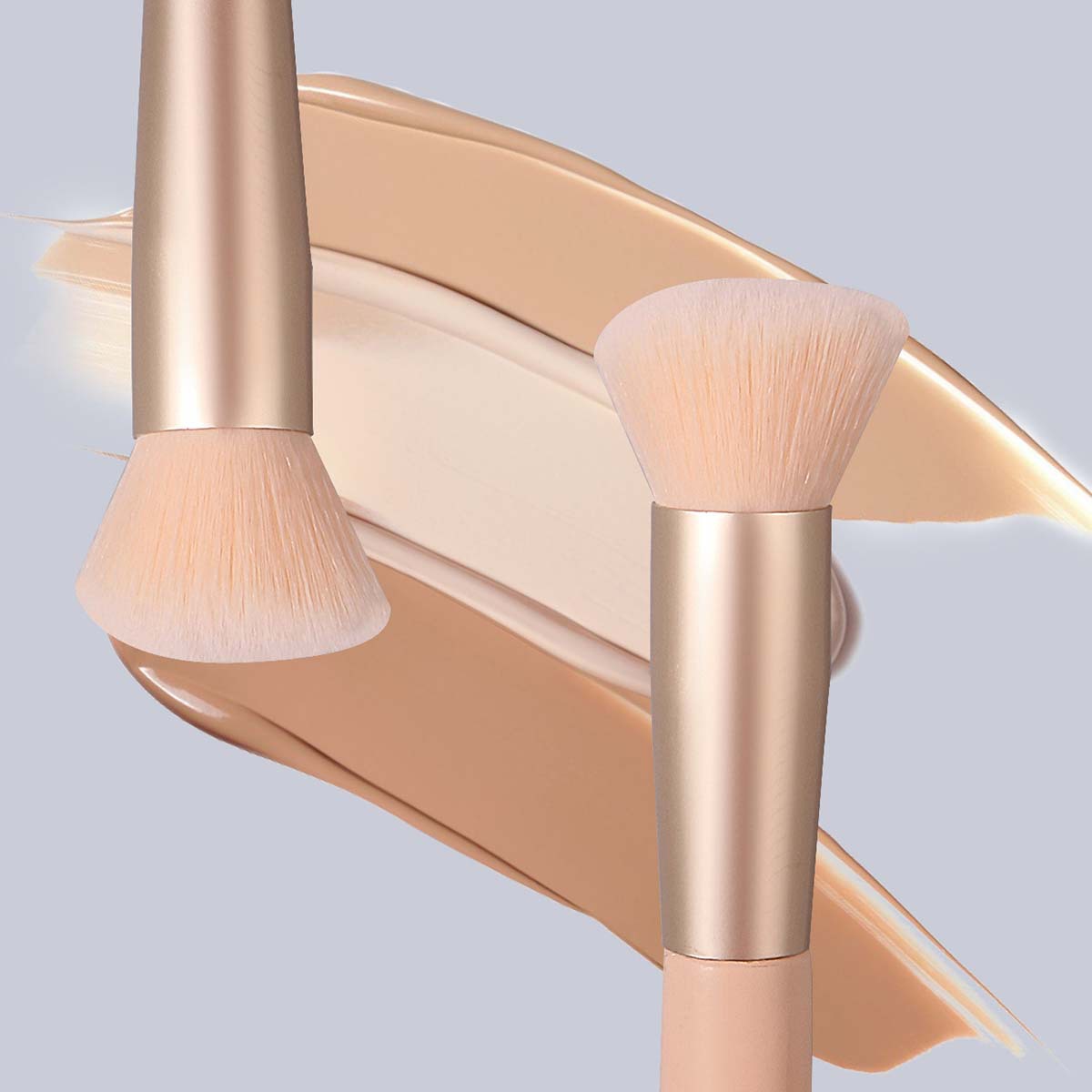 High-quality wooden-handled foundation brush, blush brush, soft-bristled portable makeup and contour brush, beginner's facial makeup tools Specification drawing
