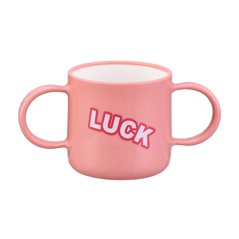 G28-GH-2588 Children's double-handled cup, new household food-grade large-diameter water cup, open and easy to clean, open cup for learning to drink Specification image