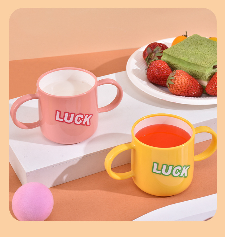 G28-GH-2588 Children's double-handled cup, new household food-grade large-diameter water cup, open and easy to clean, open cup for learning to drink detail image 12