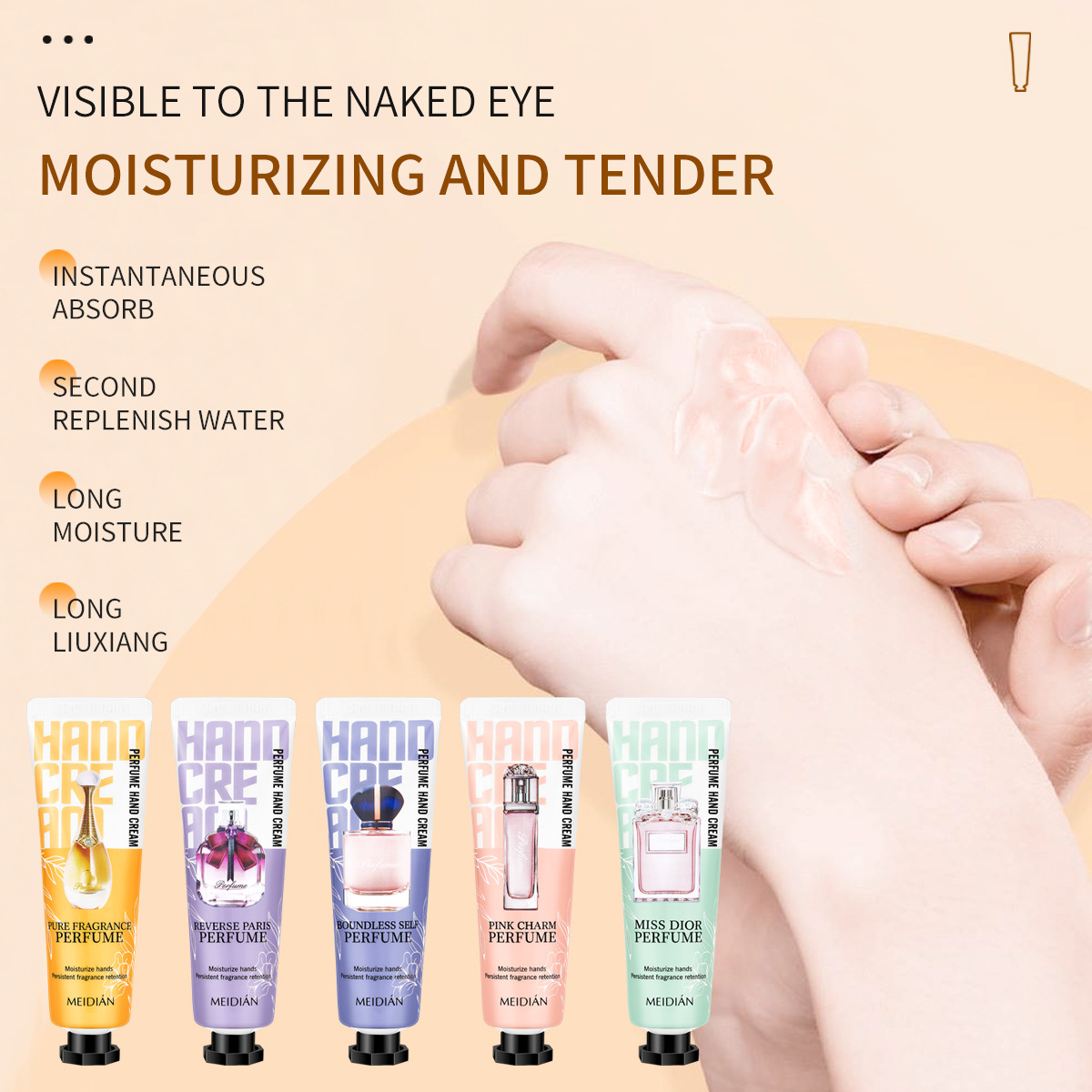 Cross-border Exclusive - Meidian Moisturizing, Hydrating, Moisturizing, Long-lasting Fragrance Hand Care, Hand Mask, Perfume and Hand Cream Set details Picture