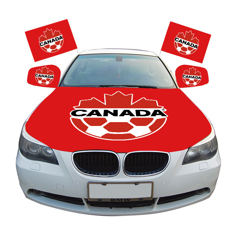 Chuangdong Flag, USA, Canada and Mexico Football Association car Flag, polyester digital printed car hood cover, World Cup engine hood cover customization details Picture