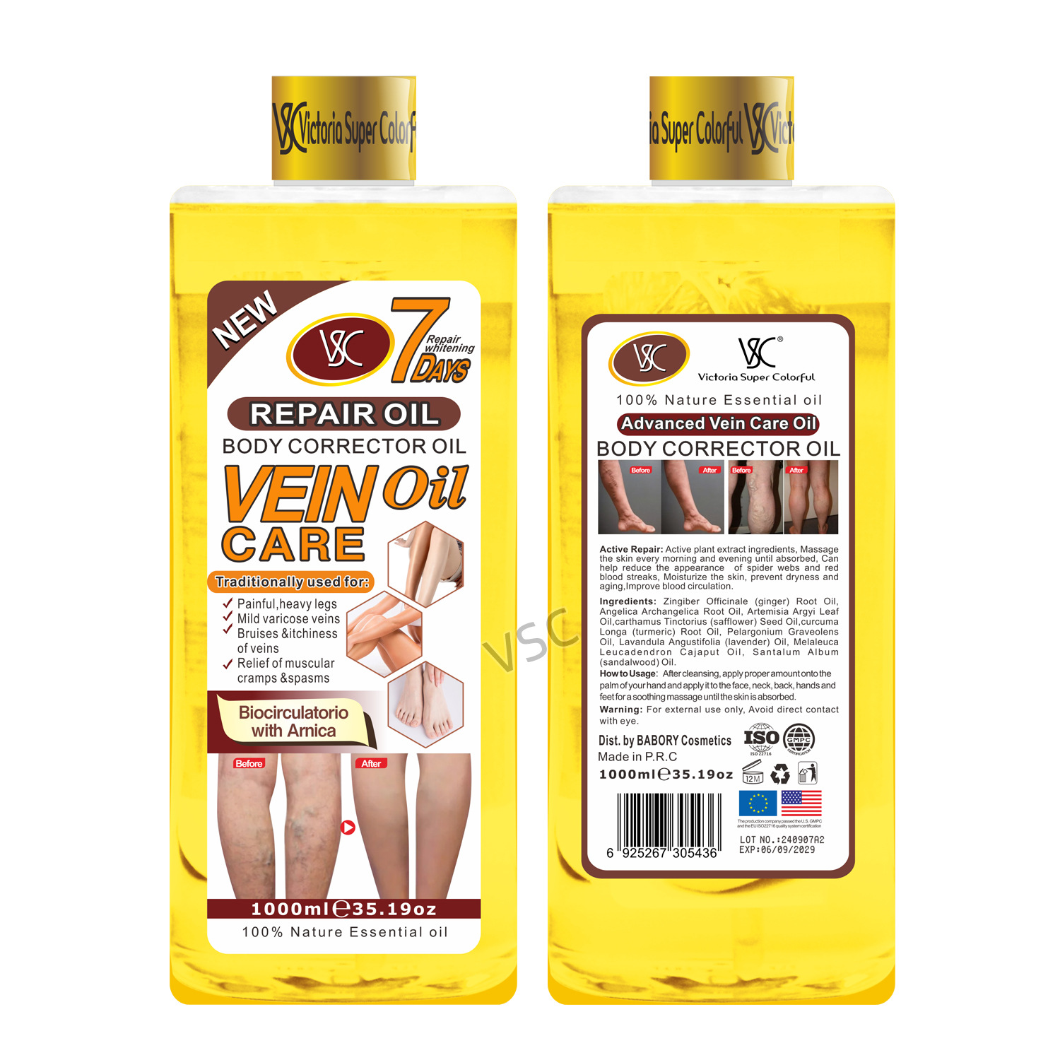 Cross-border foreign trade VSC Varicose Veins Oil, Calf protruding blue Veins Essential Oil, Heating Massage, Leg Soothing Massage Oil Item Picture