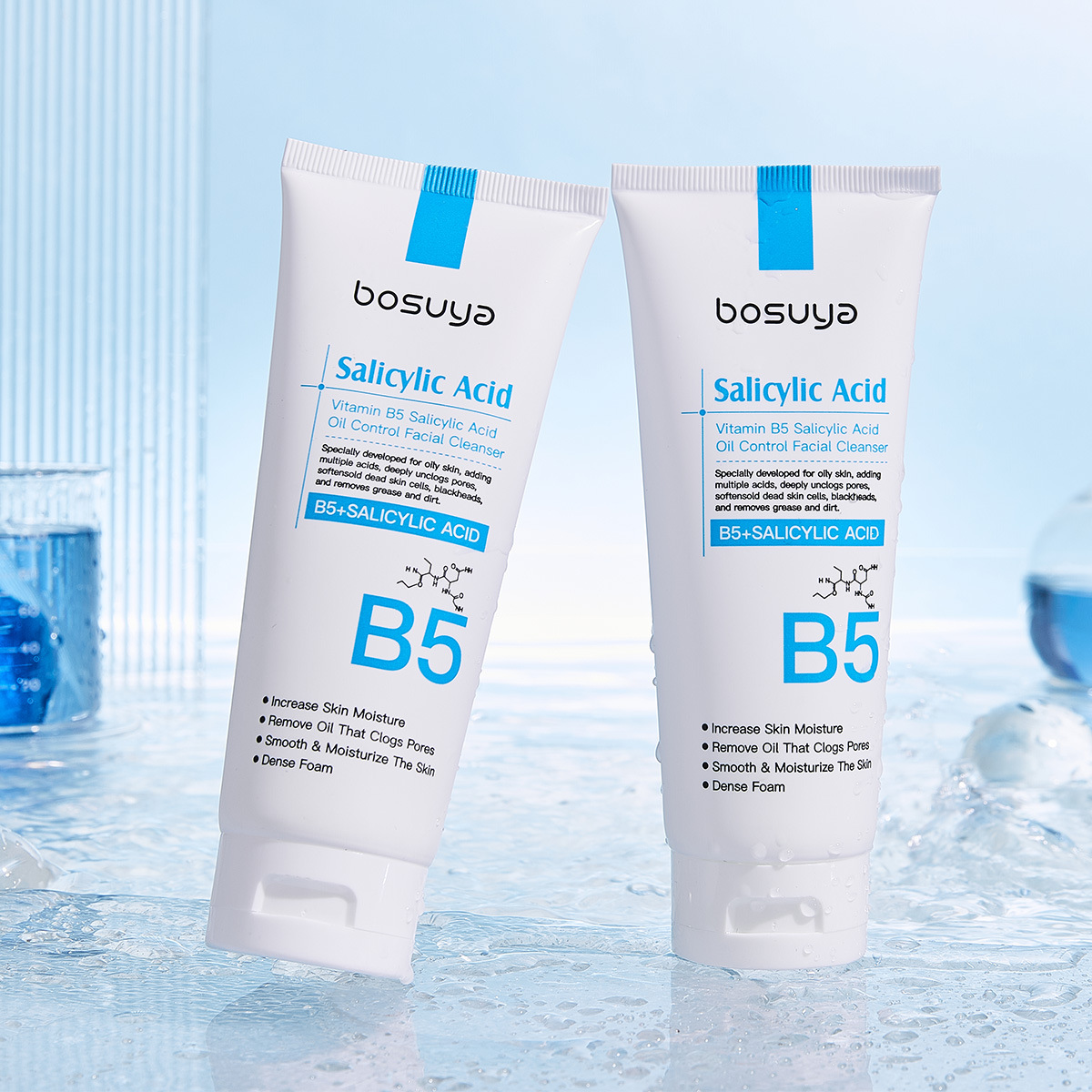 Cross-border exclusive BosuyaB5 salicylic acid oil-Control Facial Cleanser, Hydrating and Moisturizing Cleansing Facial Cleanser, universal details Picture