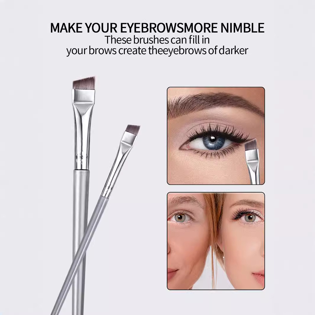 One-line foundation brush, thin flat head, Magic leaves no trace, no powder ingles, professional mask brush, super soft flocking triangular powder puff Specification drawing