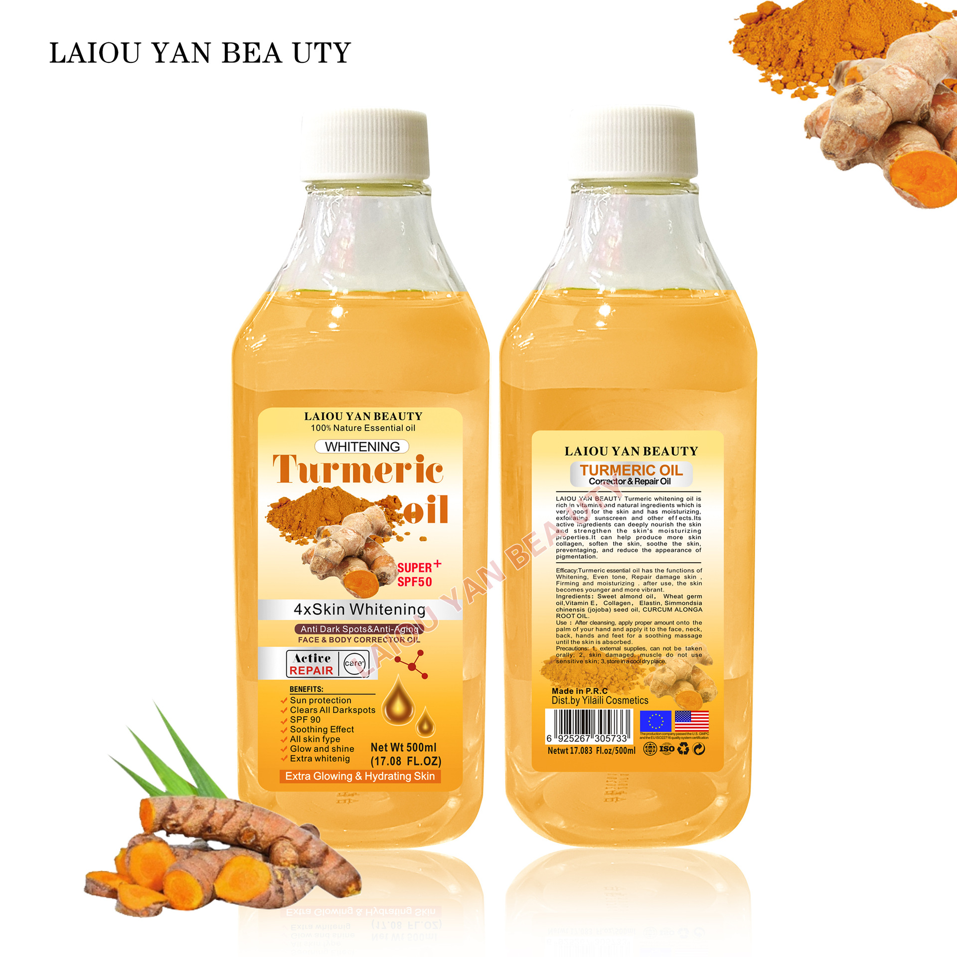 Cross-border foreign trade turmeric essential Oil Moisturizing Oil, Body Massage essential oil, Back opening Gua sha bb Oil, Ginger Oil, massage Turmeric oil Item Picture