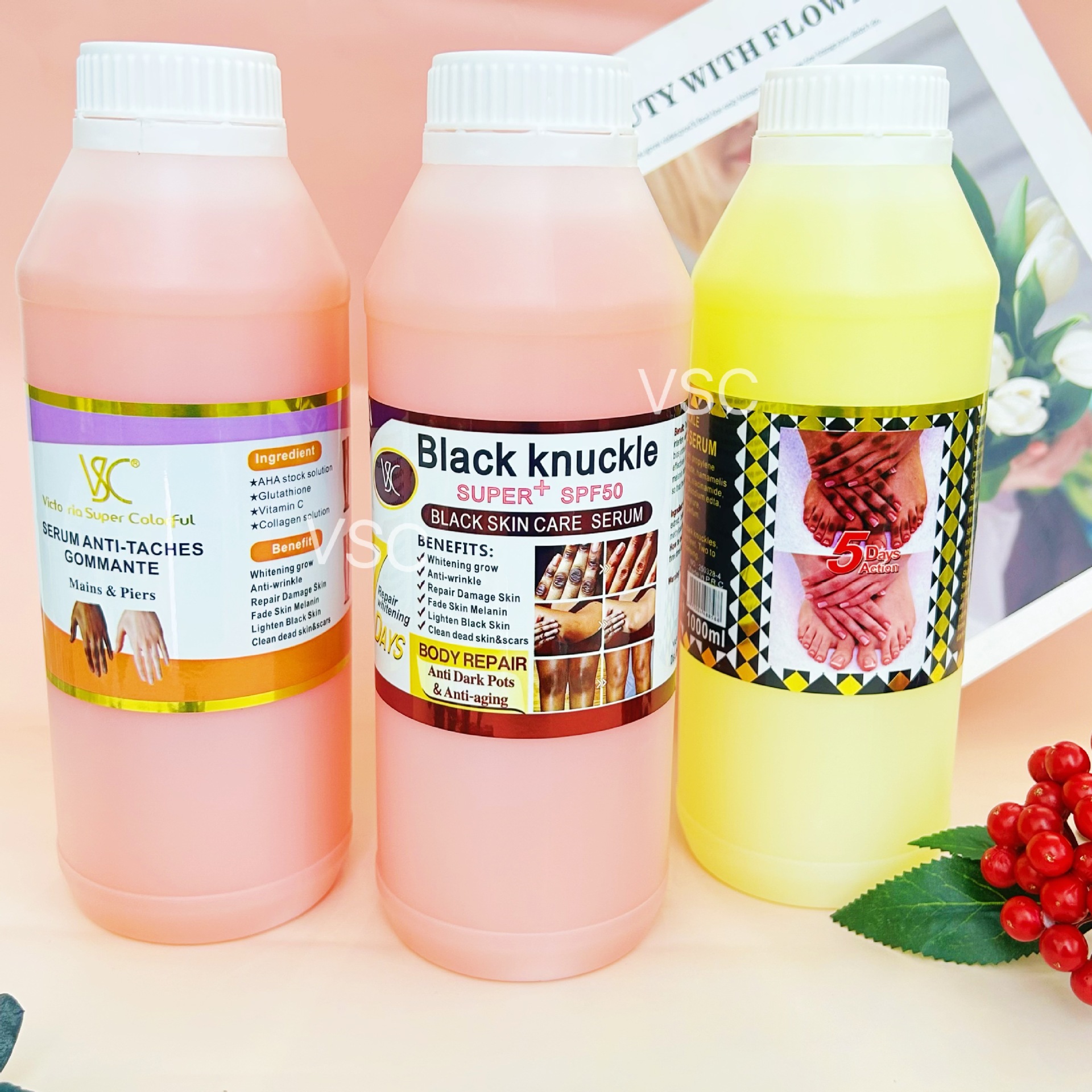 Cross-border exclusive supply of 1000ml Brightening glutathione Essence Serum, hydrating AHA Fruit Acid Essence water for export wholesale Application Scenario