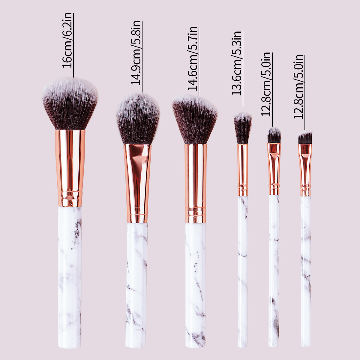 A cost-effective 6-piece marble makeup brush set for beginners in makeup Application Scenario