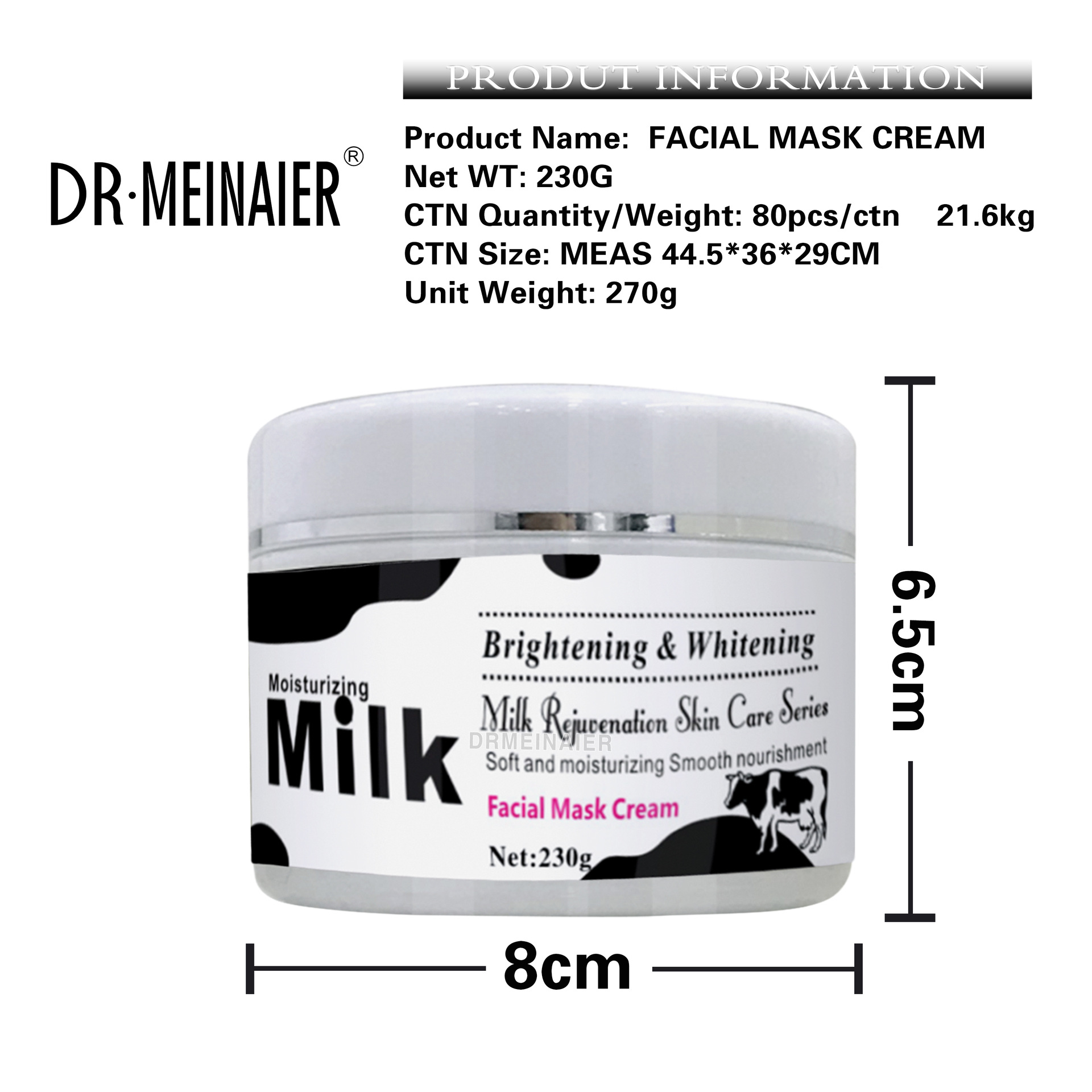 Cross-border foreign trade brightening mask cream, oil control, blackhead removal, cleansing mud mask, hydrating, moisturizing and nourishing, apply sleeping mask Item Picture