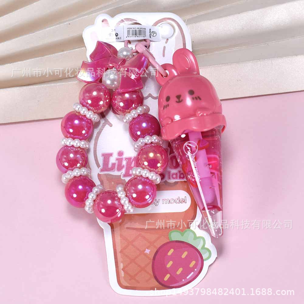 ML8134B Fruit Slice Transparent Lip Oil LUCKY MODEL Export Card Hanging Bracelet Cartoon Little Rabbit New Style Application Scenario