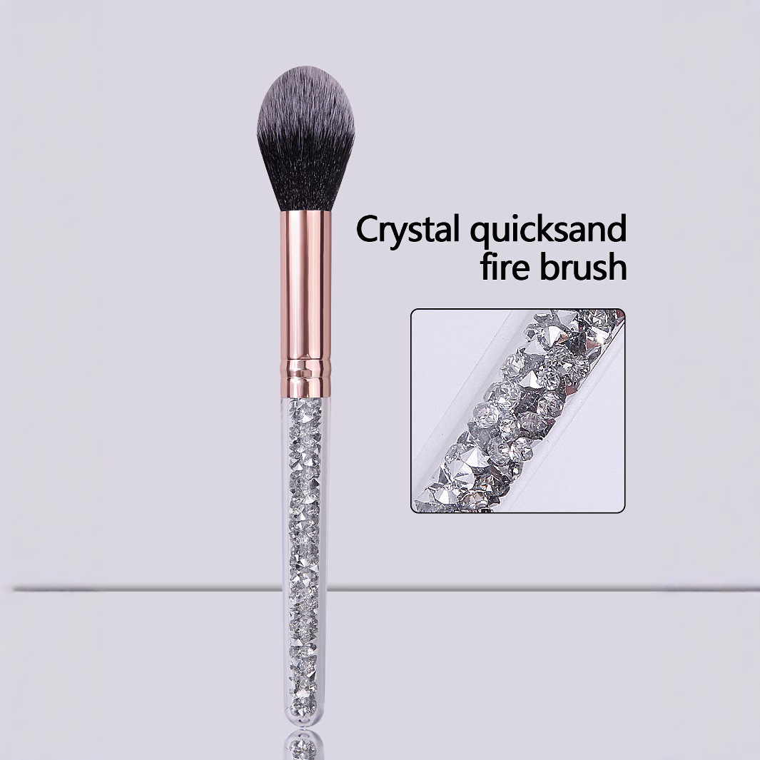 Hot-selling crystal diamond-handled makeup brushes, soft bristles, blush brushes, highlighter brushes, portable makeup tools, in stock for direct sale full figure