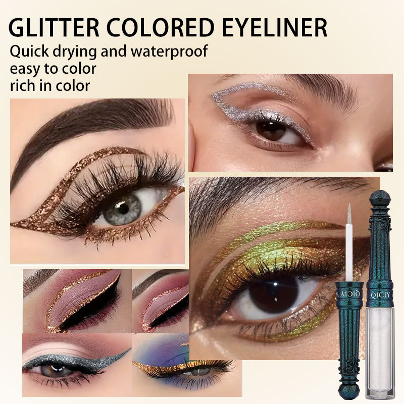 Cross-border QICIY+ 6-color Sparkling eyeliner is smooth, quick-drying, color-developing, waterproof, sweat-resistant and not prone to smudge. Wholesale for export Application Scenario