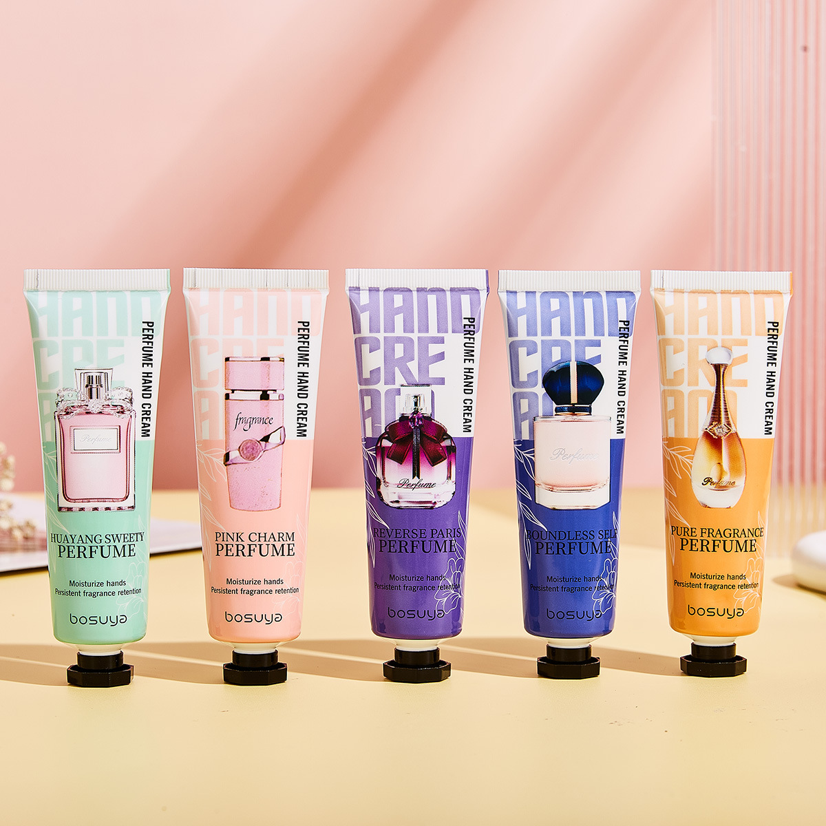 Cross-border exclusive bosuya perfume Hand Cream hydrating, moisturizing, non-greasy, nourishing and anti-cracking portable small bottle Specification drawing