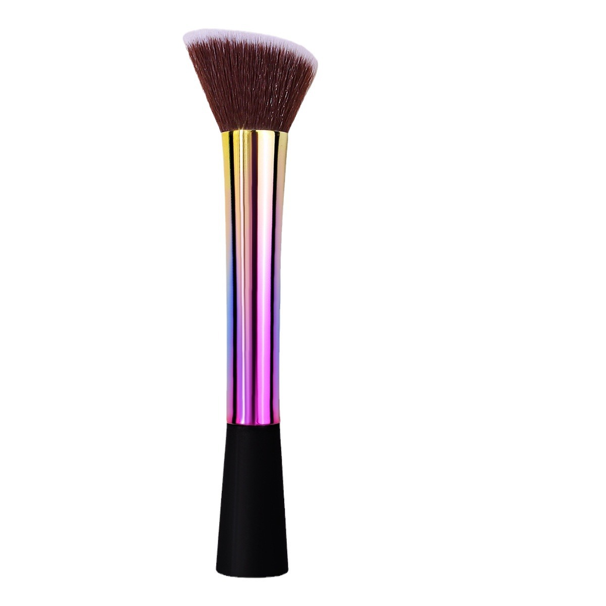 Hot-selling cross-border aluminum handle colorful makeup brush, Little Waist contouring blush makeup brush, portable makeup and beauty tools Item Picture