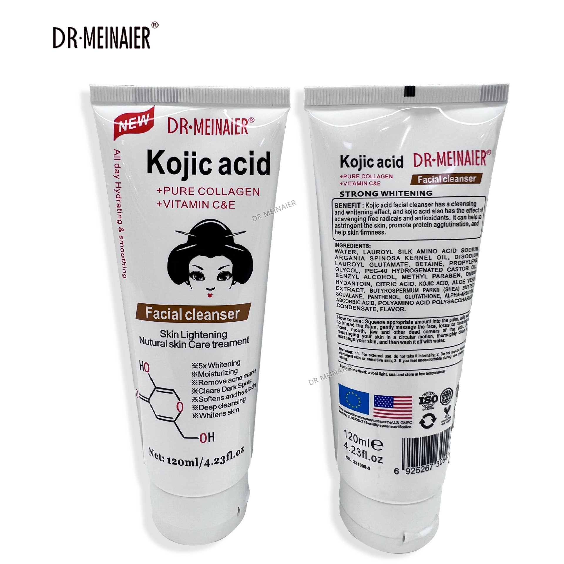 Cross-border kojic acid brightening Facial Cleanser Hydrates, moisturizes, controls oil and repairs the skin. Deep cleansing facial cleanser for export wholesale Specification drawing