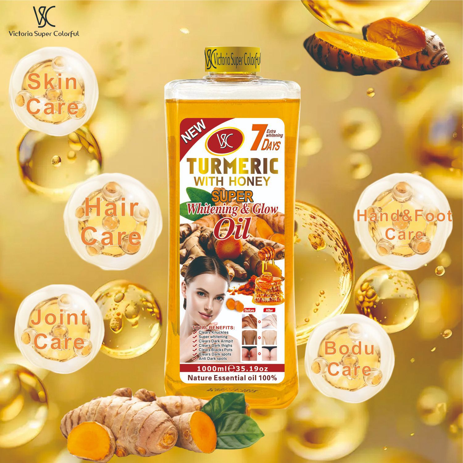 Cross-border turmeric honey Argan Oil Massage Essential Oil SPA Soothing Massage Oil export wholesale Item Picture