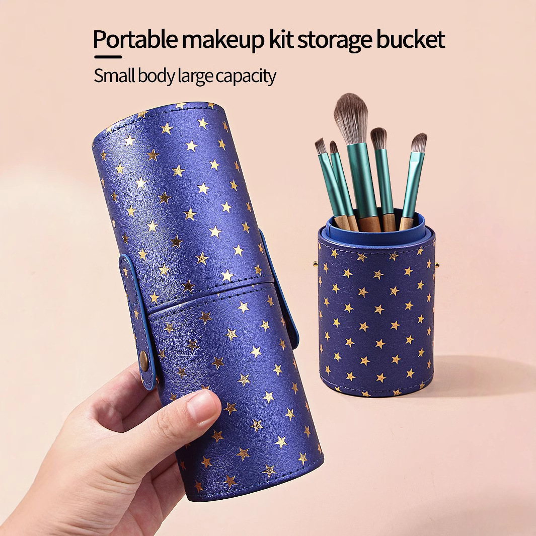 New Star Bucket PU makeup brush storage bucket, complete set of brush storage box, dust-proof and waterproof beauty tools in stock Application Scenario