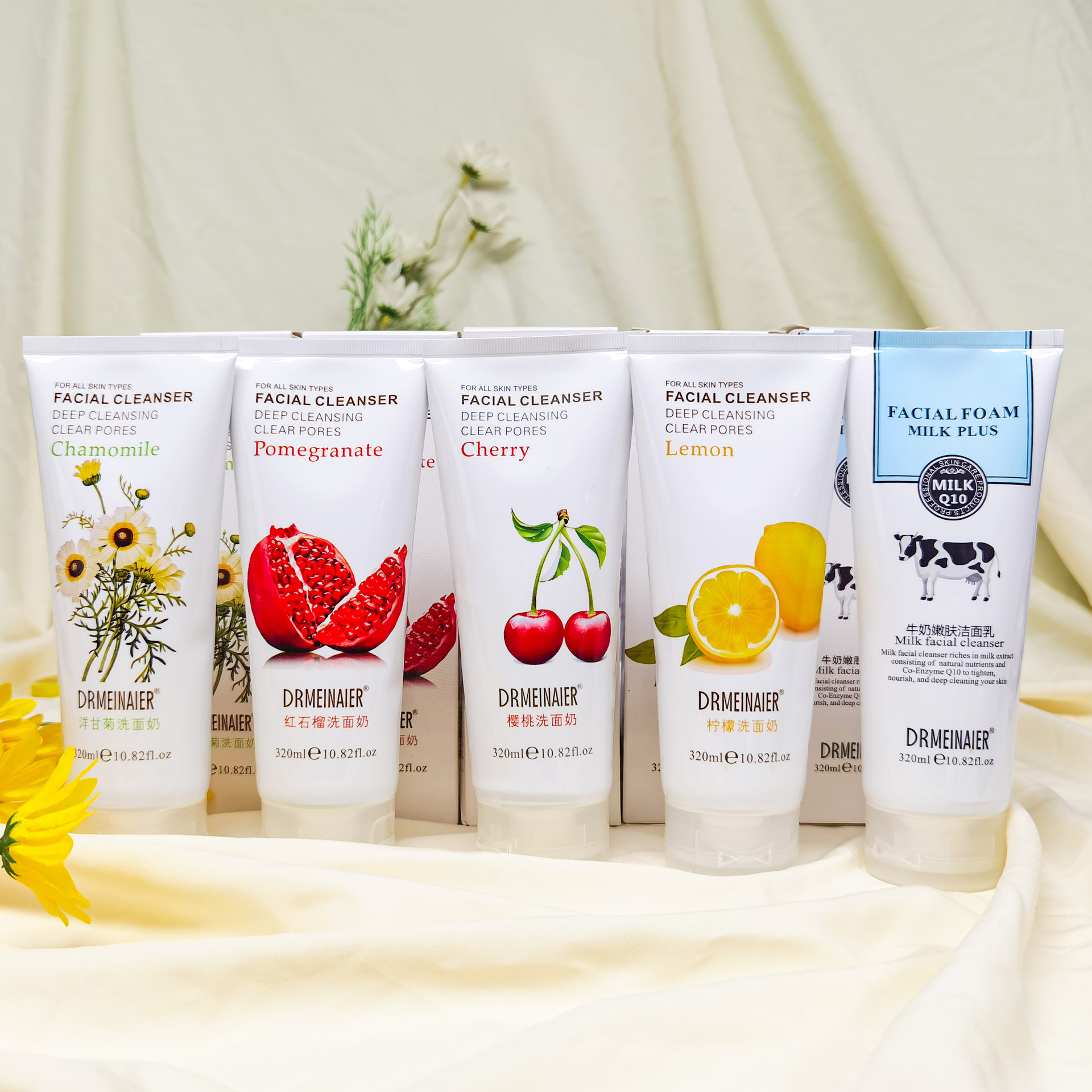 Wholesale of best-selling aloe Vera Refreshing Facial Cleanser and chamomile facial Cleanser for moisturizing, nourishing, brightening and softening the skin full figure