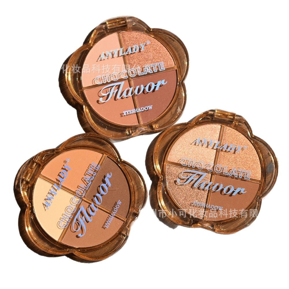 8371 New chocolate-colored EYESHADOW four-color export [ANYLADY] Pearl and matte Eyeshadow Item Picture
