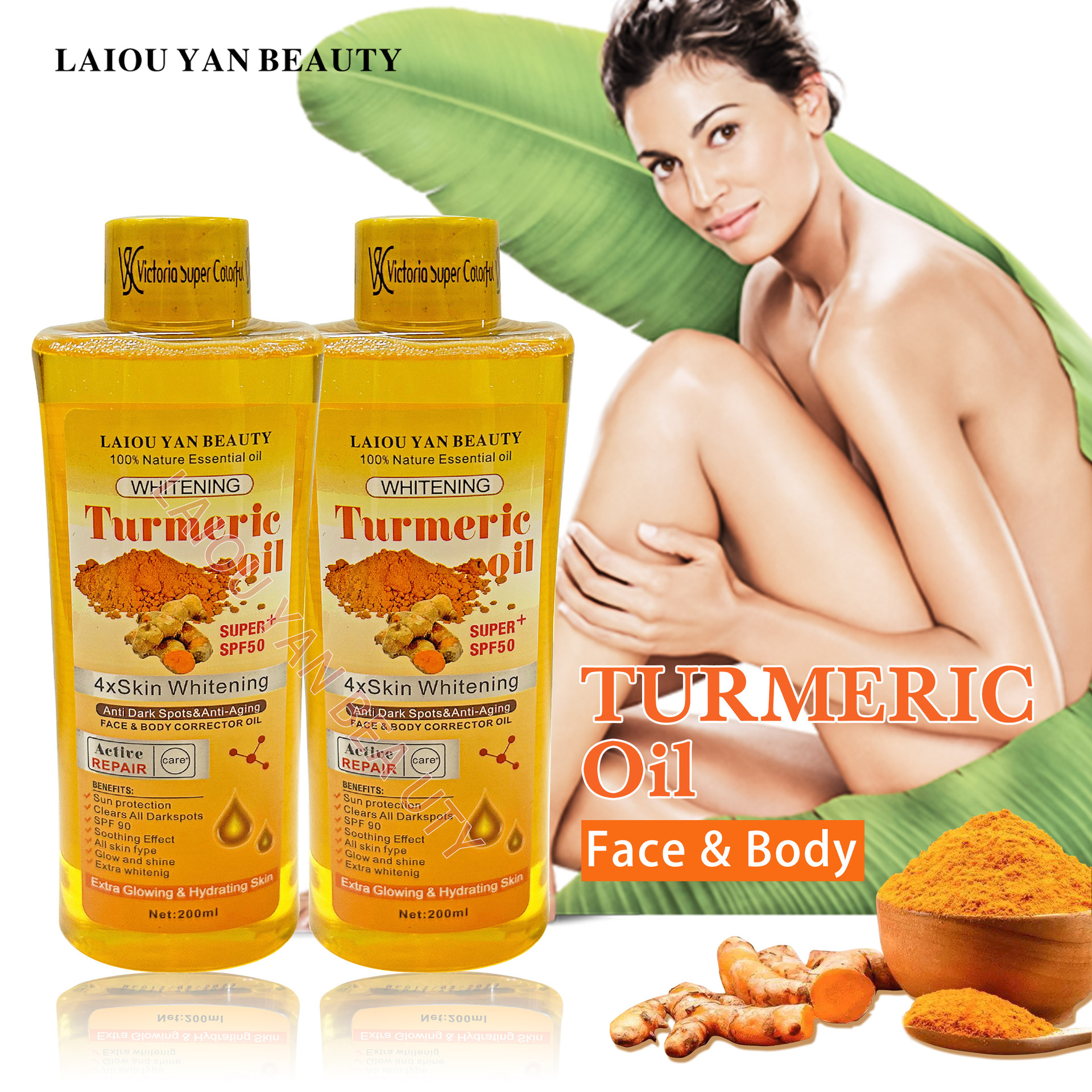 Cross-border turmeric Oil Moisturizing and Heating Essential Oil Body Massage Oil Unblocking Meridians Massage Essential Oil Factory wholesale full figure