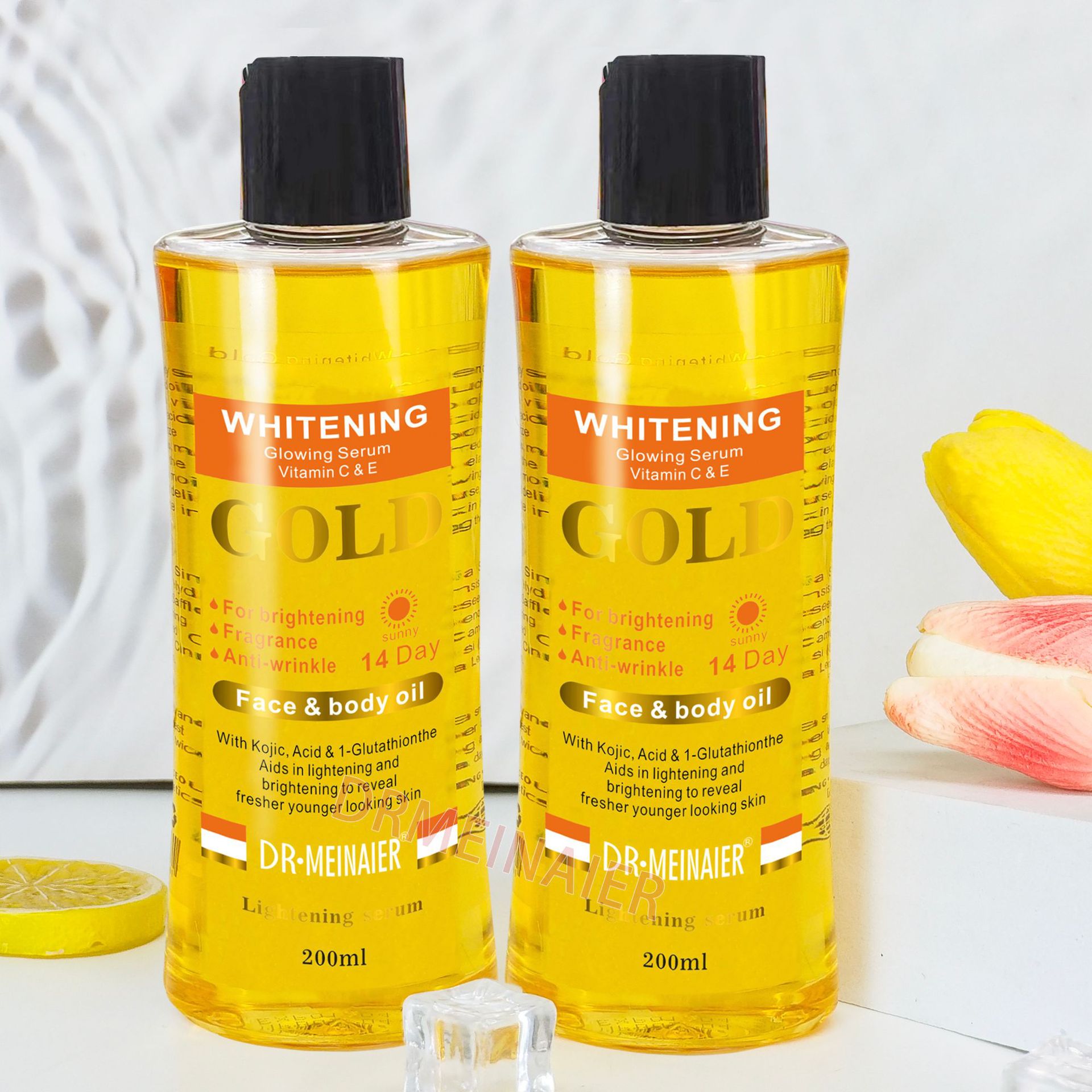 Cross-border Moroccan Whitening Oil gold oil body care natural plant essence massage softening essential oil details Picture