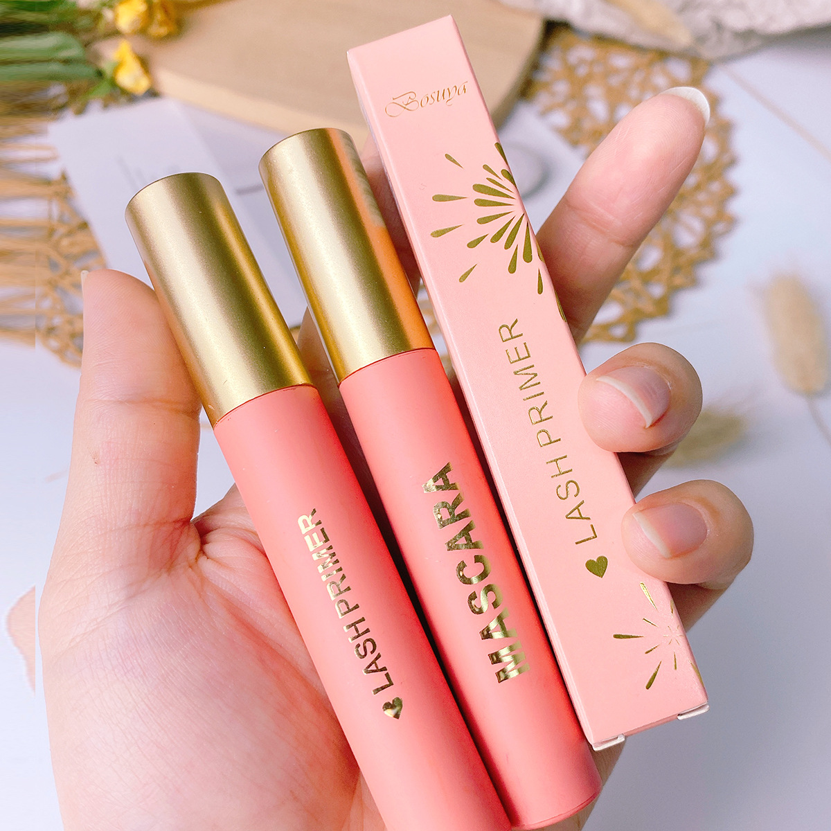 bosuya Styling Mascara Base Cream naturally curls up, each lash distinct, long-lasting, waterproof, sweat-proof and moisturizing mascara full figure