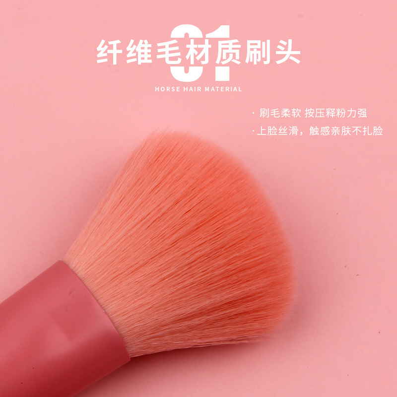 Soft bristle 5-piece makeup brush set, candy-colored blush brush, facial brightening and highlighter brush, beauty tools, dot color brush details Picture