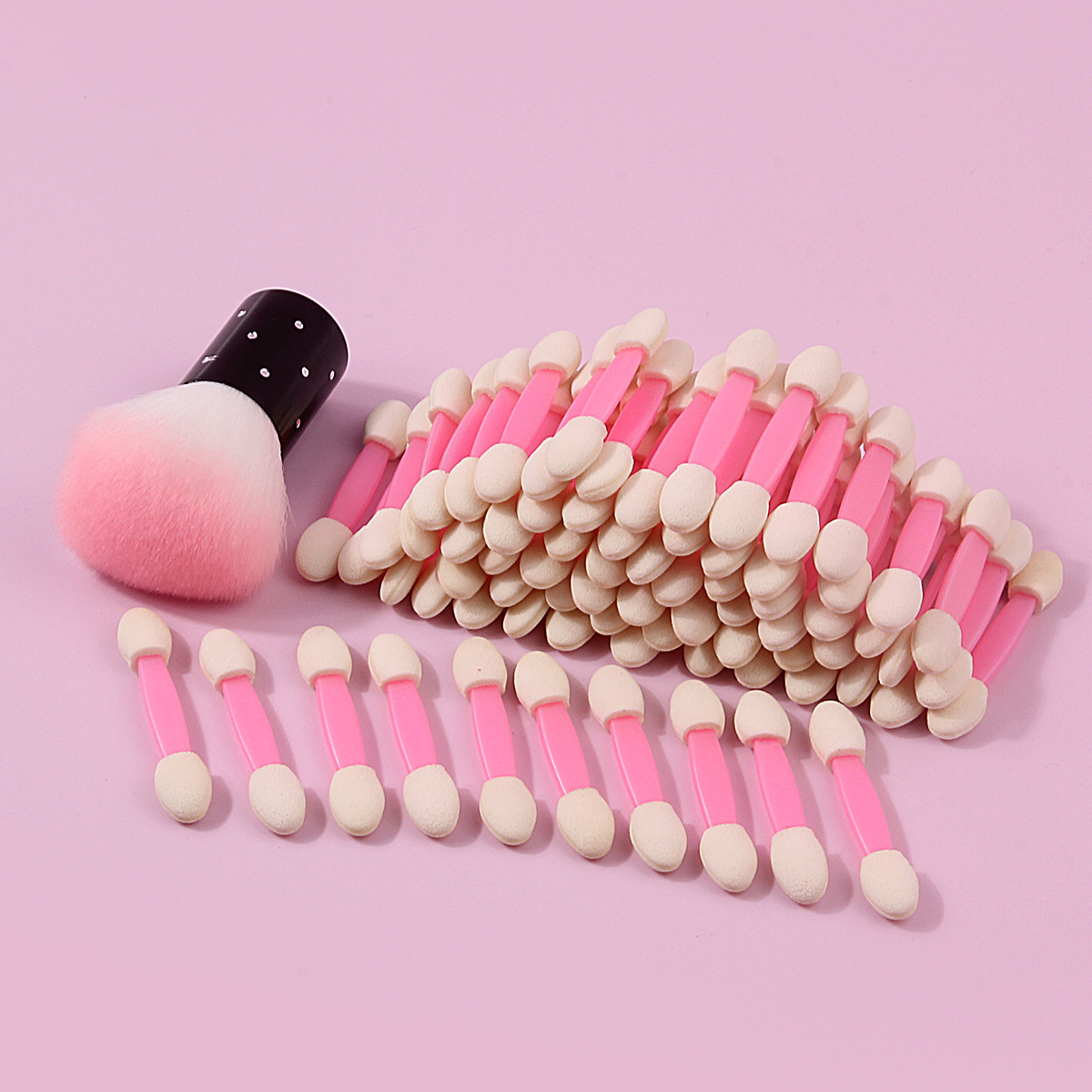 50 double-headed eyeshadow sticks, latex sponge eyeshadow brushes, mushroom-shaped nail art dust brushes, and blending makeup tools in stock details Picture
