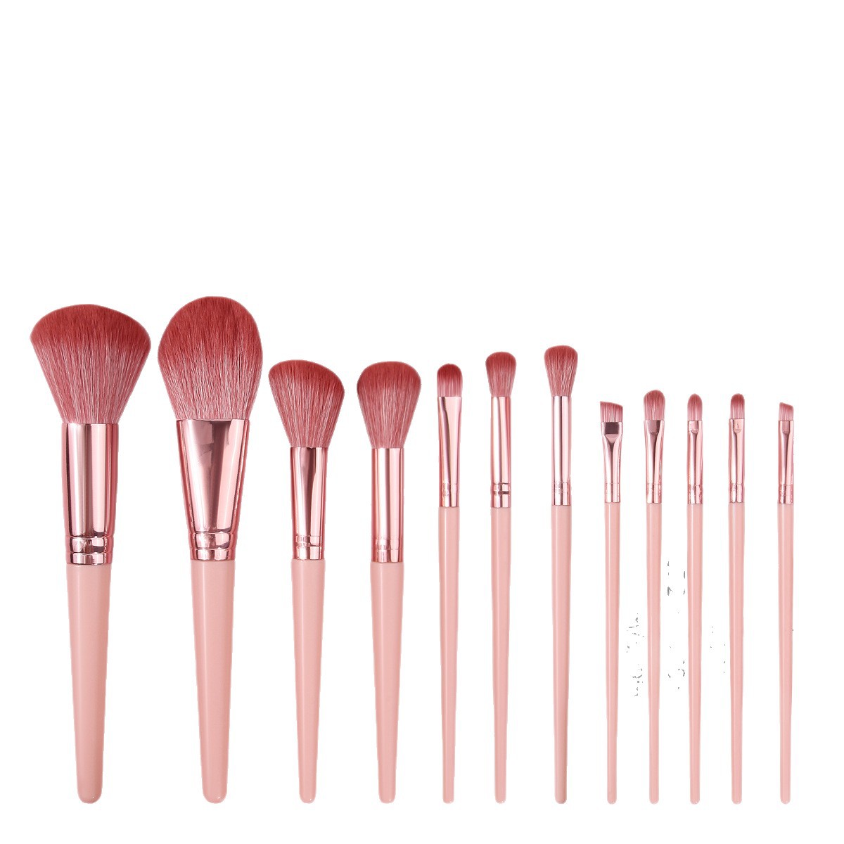 12-piece soft-bristled makeup brush set, loose brush, blush brush, soft dry and wet dual-purpose triangular powder puff, sponge egg combination Item Picture