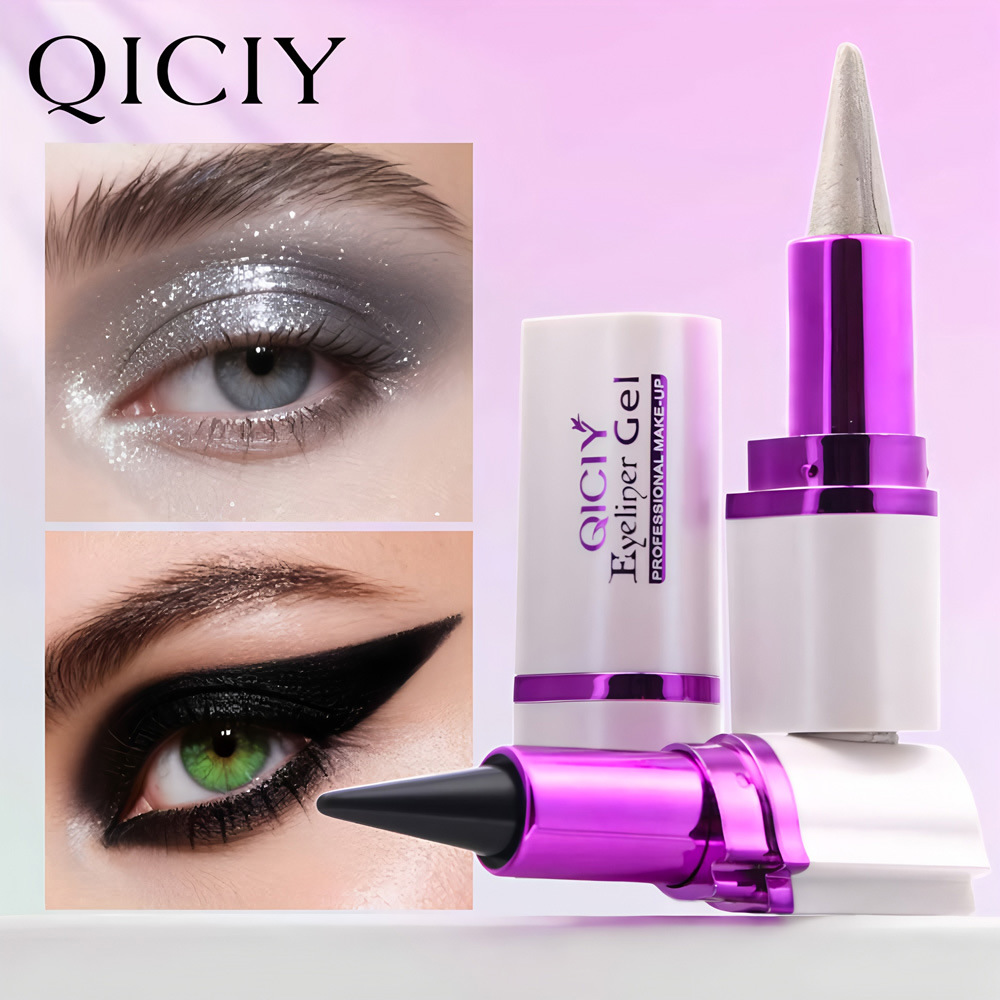 Cross-border exclusive QICIY+ 4-color eyeliner cream Amazon bestseller, quick-drying, waterproof, sweat-proof, long-lasting and not prone to smudge full figure