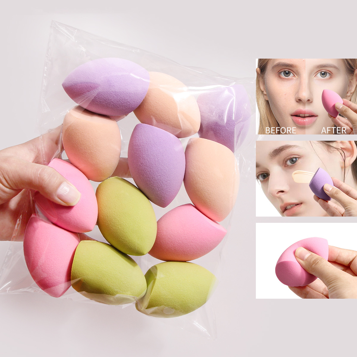 Cross-border beauty sponge powder puff, makeup sponge water drop powder puff, beauty egg A-grade large dry and wet sponge beauty egg Application Scenario