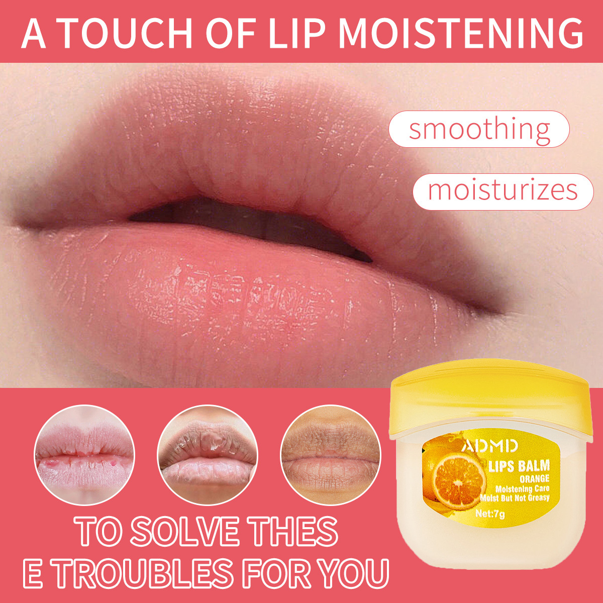 Cross-border exclusive ADMD Vaseline Lip Balm for Women 7g Moisturizing and Anti-Cracking Lip Mask Set Specification drawing