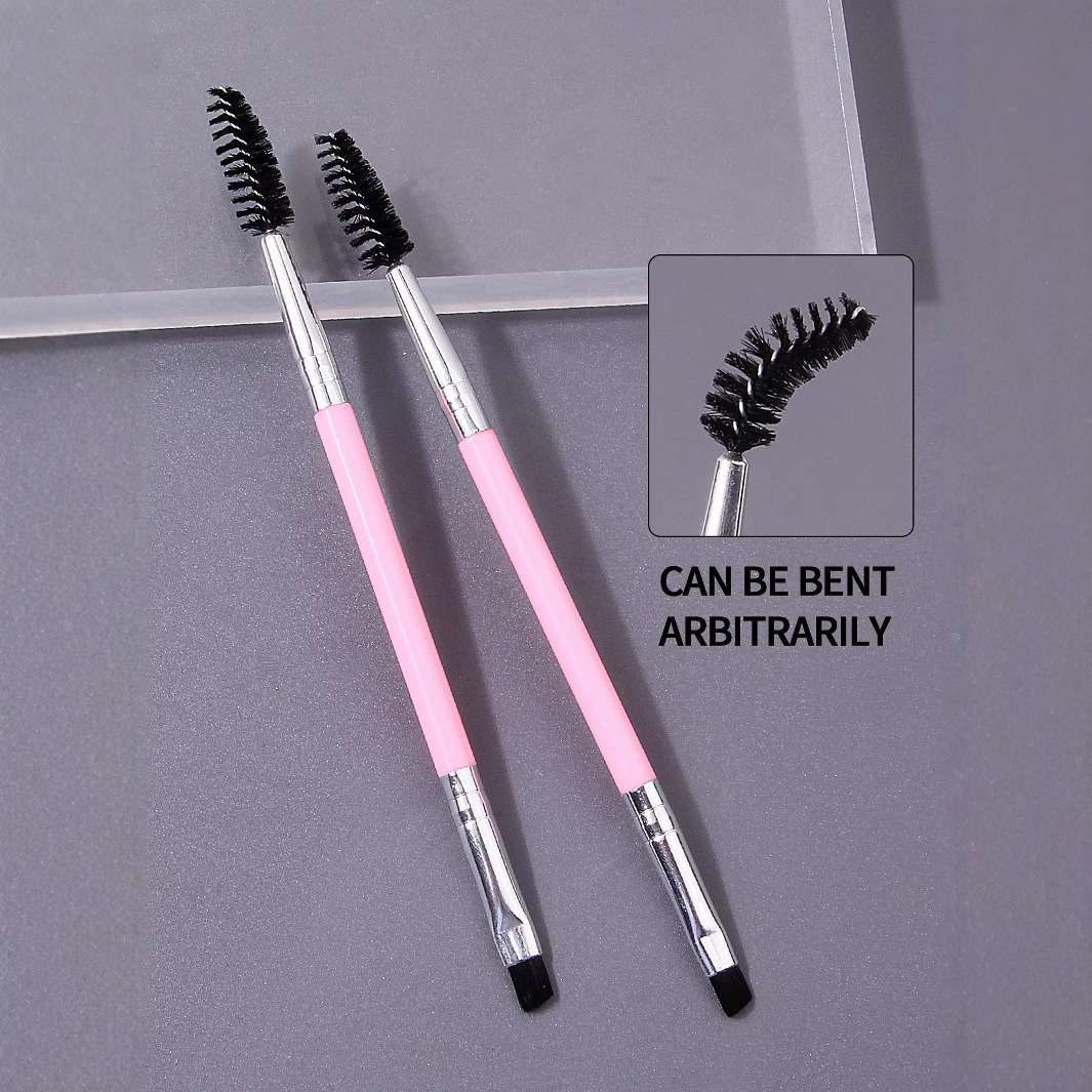 Best-selling cross-border double-headed eyebrow brush, eyelash brush, flexible brush head, mascara brush, blade eyeliner brush, makeup brush tools full figure