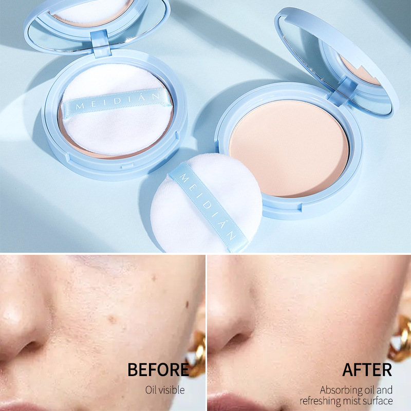 【 Exclusive for Foreign Trade 】 Meidian Powder Compact is waterproof, sweat-proof, long-lasting and does not smudge. Its fine powder texture naturally enhances skin tone details Picture