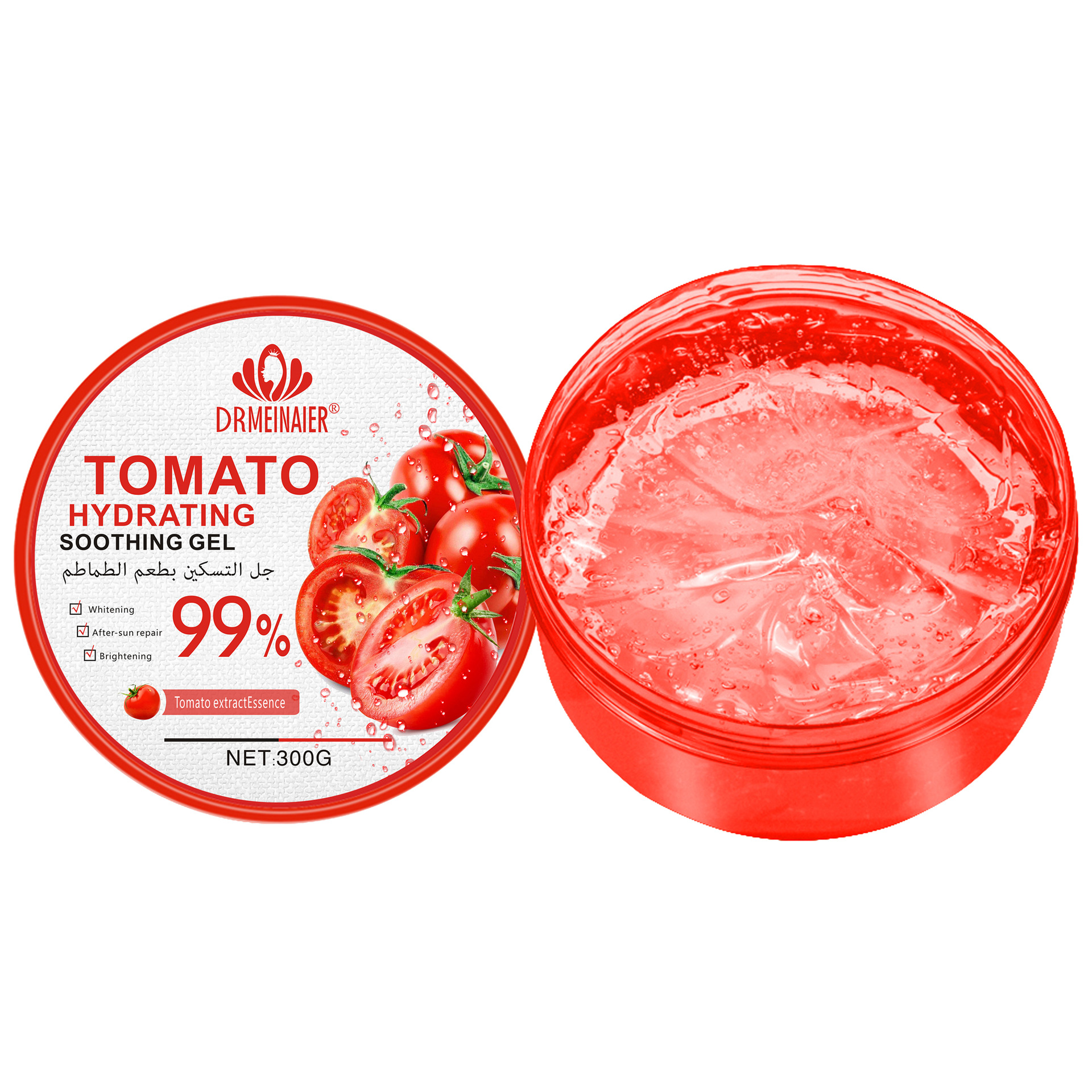 Cross-border Soothing Repair Rose Gel Moisturizing Brightening Firming Tomato Gel Leave-in Sleeping Mask 300g export wholesale details Picture