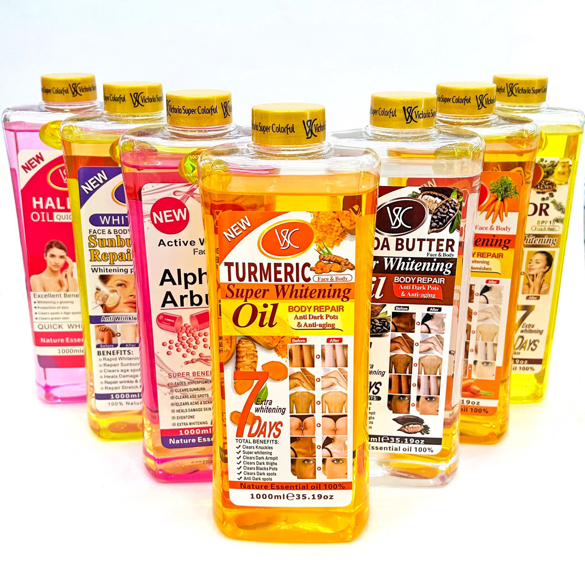 Cross-border turmeric essential Oil 1000ml Body, Face, joint massage and Manipulation Heating Oil wholesale for export full figure