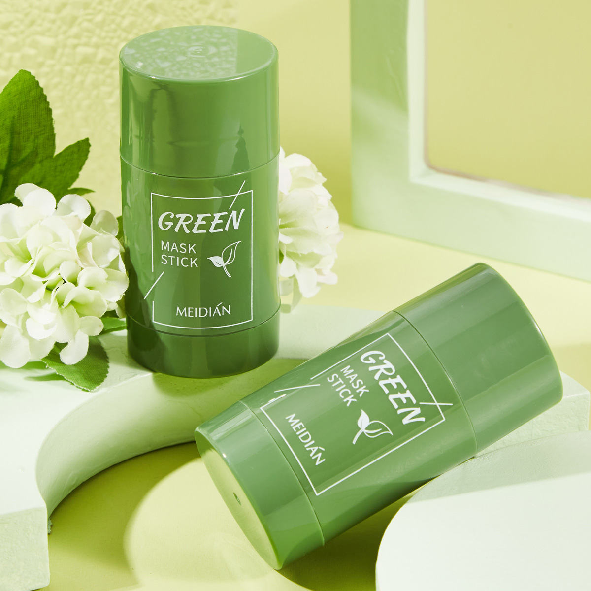 The best-selling Meidian Green Tea Solid Mask deeply cleanses, hydrates, controls oil, shrinks pores, and uses a smearing mud mask stick for moisturizing Specification drawing