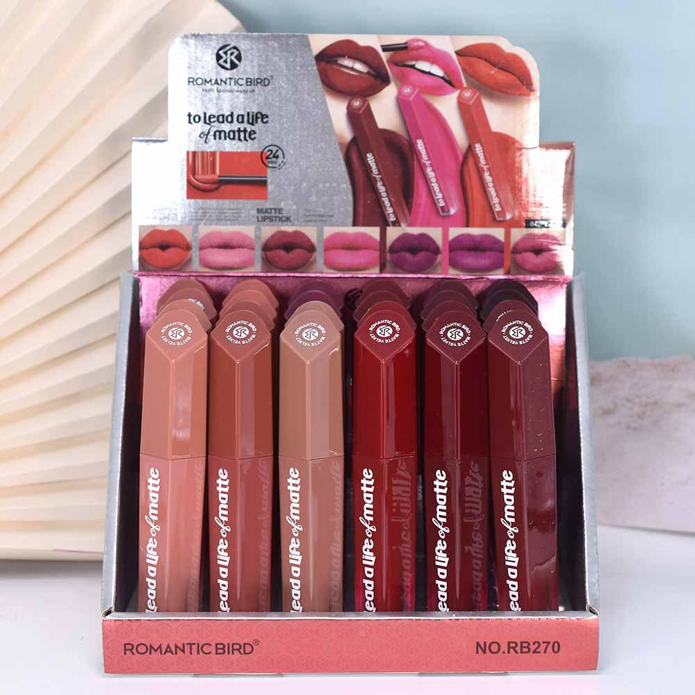 Only export [ROMANTIC BIRD] RB270 MATTE Lip Gloss 12-color mixed MATTE LIPGLOSS full figure