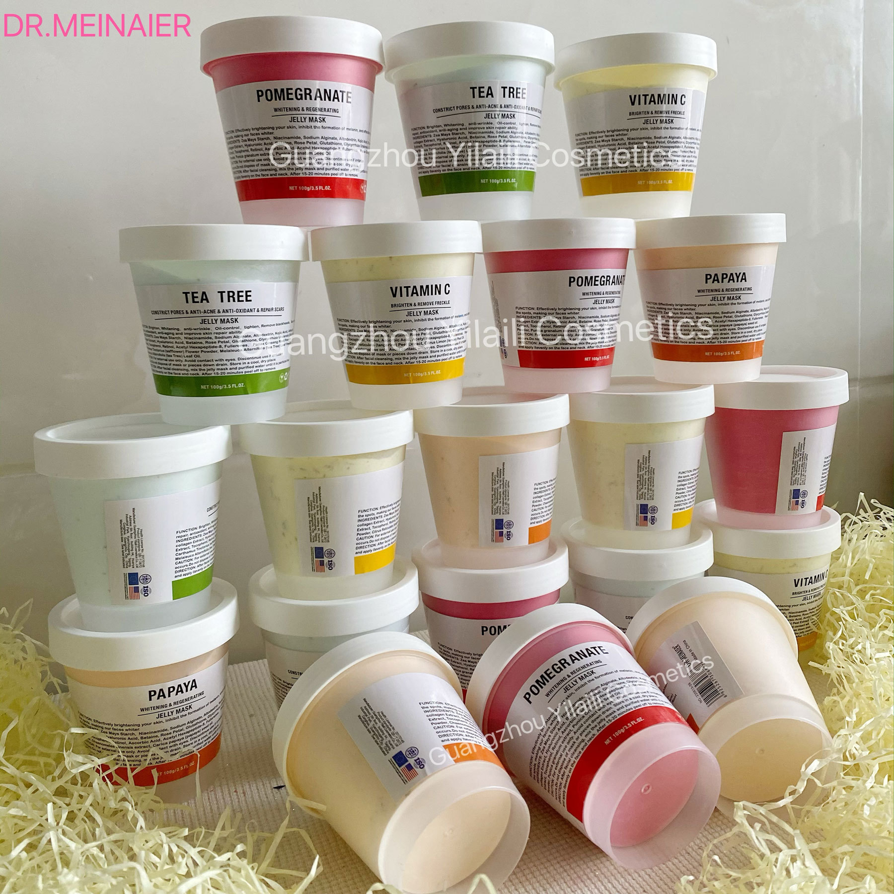 Rose petal crystal powder jelly mask Vampire Anti-aging Moisturizing Brightening Skin Repair soft Mask for export Specification drawing