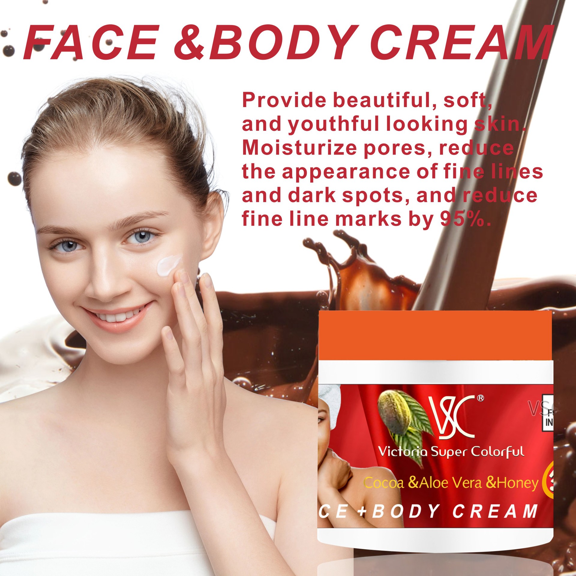 Cross-border aloe vera face cream 500g Moisturizing Cream for moisturizing and softening the skin, cocoa honey Moisturizing cream for export wholesale details Picture