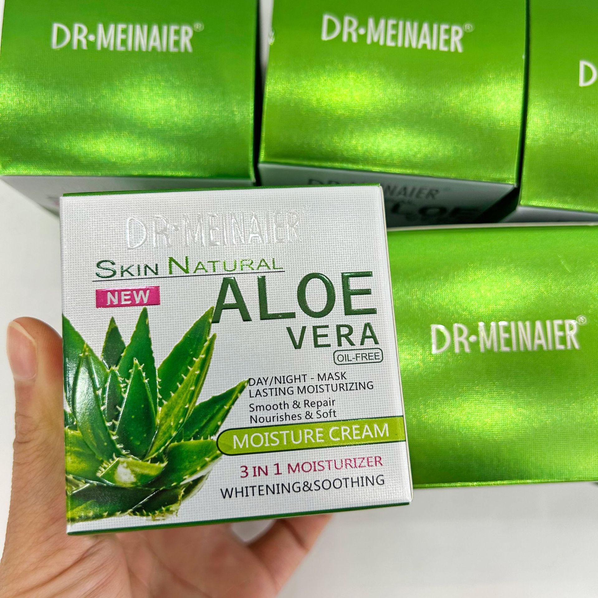 Cross-border Aloe Vera Moisturizing Cream 50g Nourishing Essence Cream Brightening Skin Tone Massage Cream Aloe Vera Face Cream wholesale for export Specification drawing
