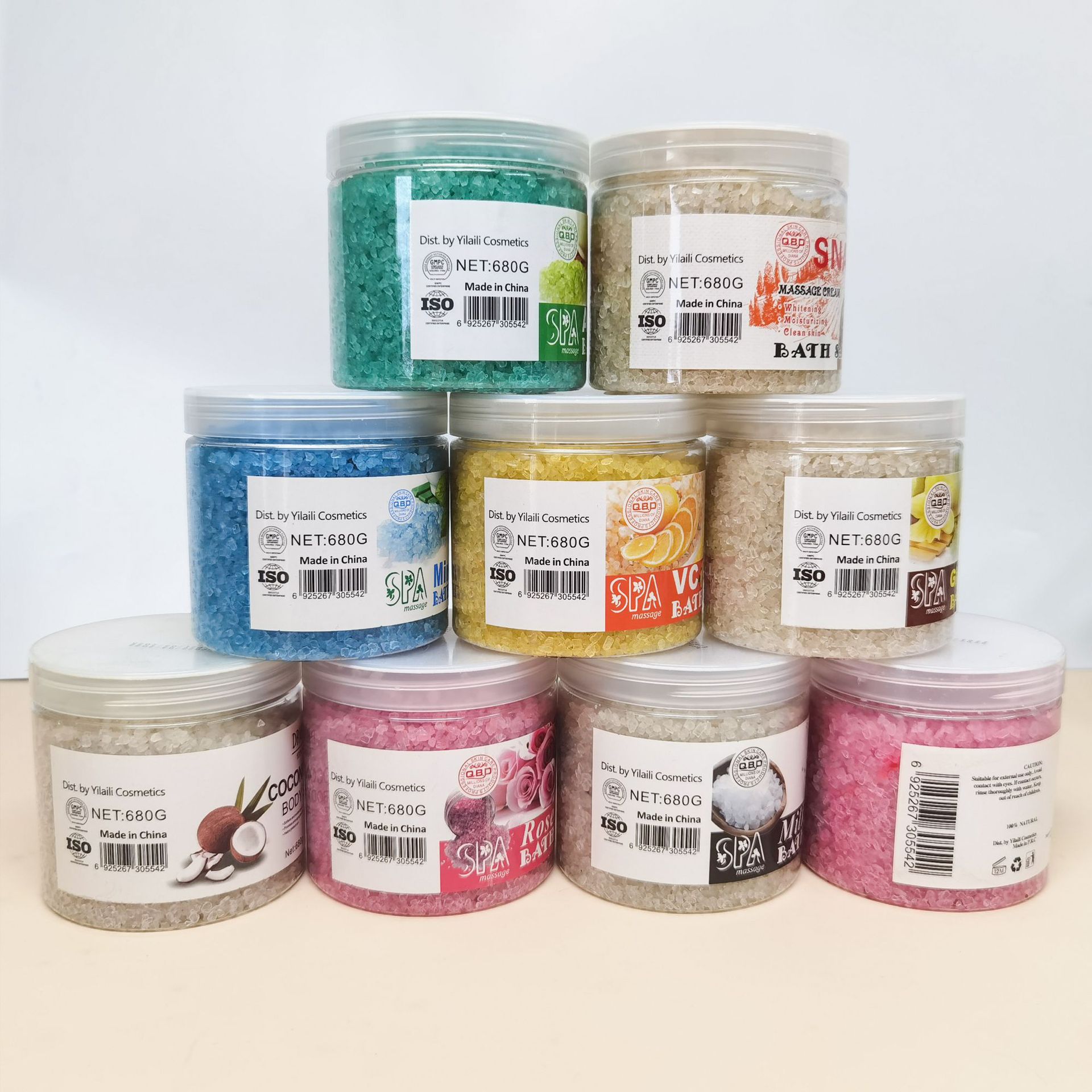 Cross-border foreign trade scrub crystal salt, scented bath, coarse salt, exfoliating and chicken skin removal, sea salt, bath salt, 680g details Picture