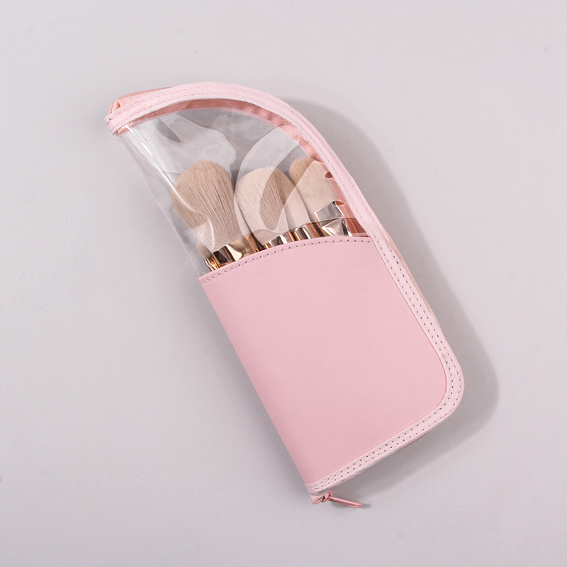 Portable makeup brush bag, nail art storage bag, soft-bristled eyeshadow brush bag, travel makeup tool cover, brush storage zipper bag Specification drawing