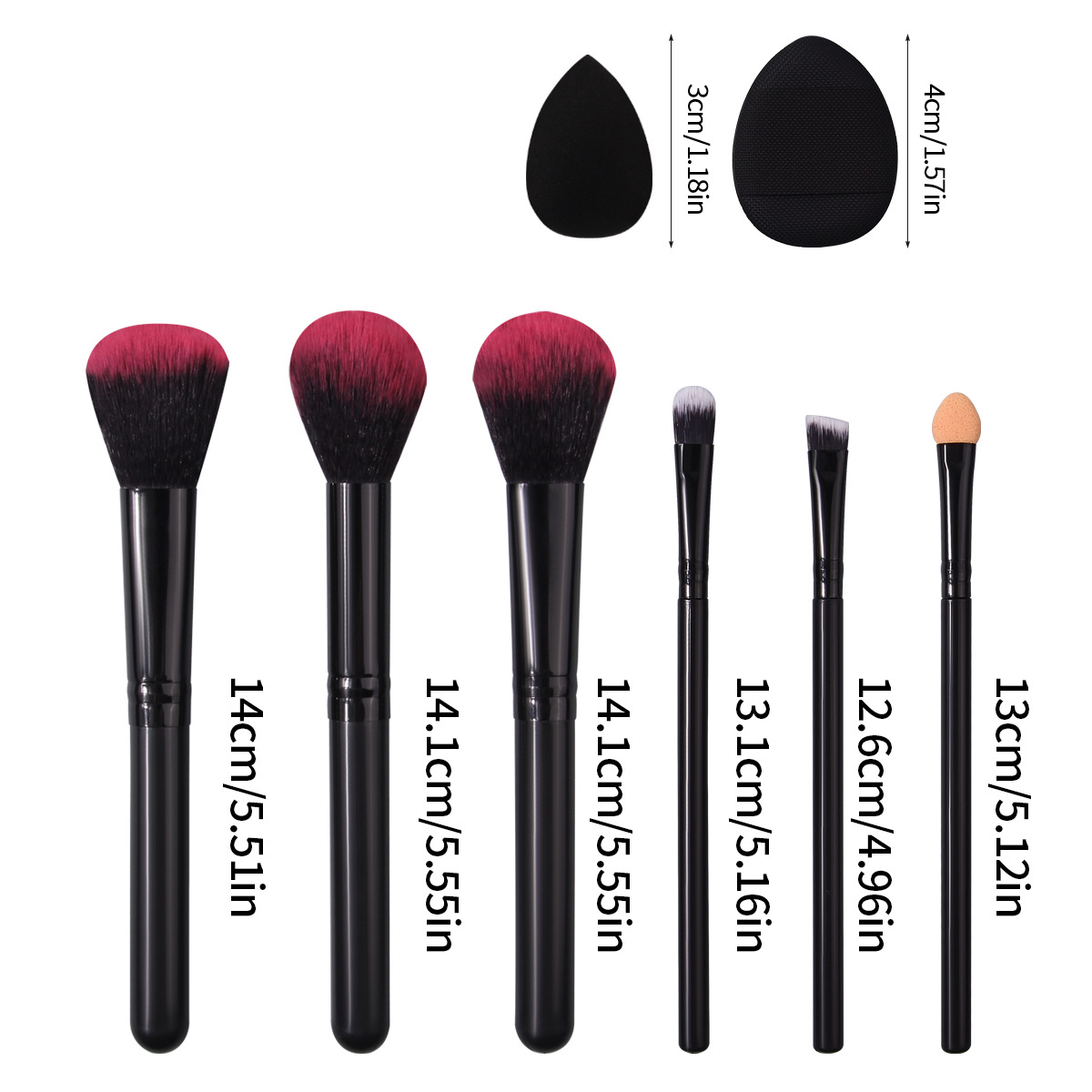 6-piece makeup brush set for beginners, mini thumb sponge powder puff, complete portable beauty tools wholesale Application Scenario