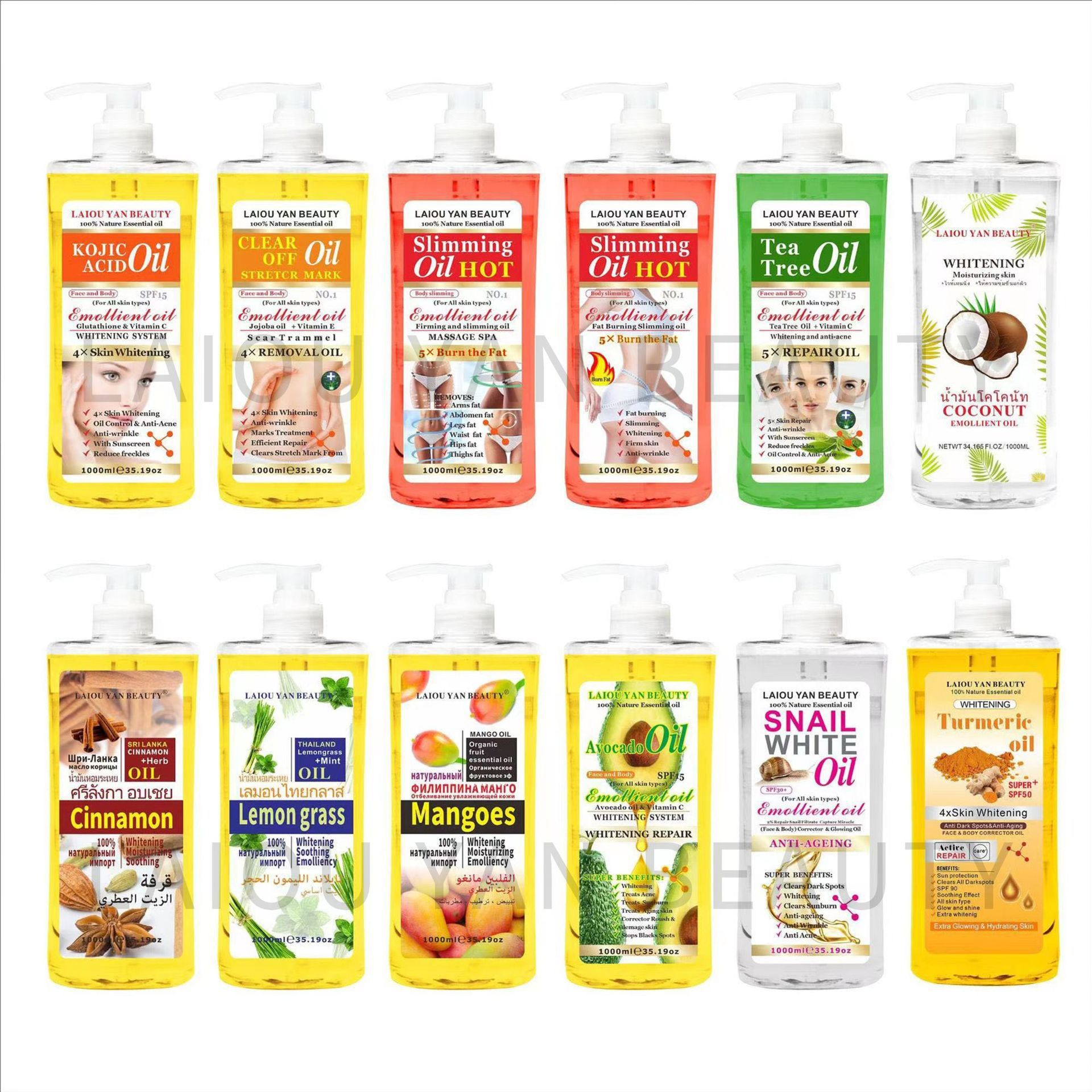 Cross-border Lemongrass Essential Oil Facial and Body Tea Tree Massage Oil Massage spa Hair Care and Brightening Kojic Acid Oil 1000ml Application Scenario