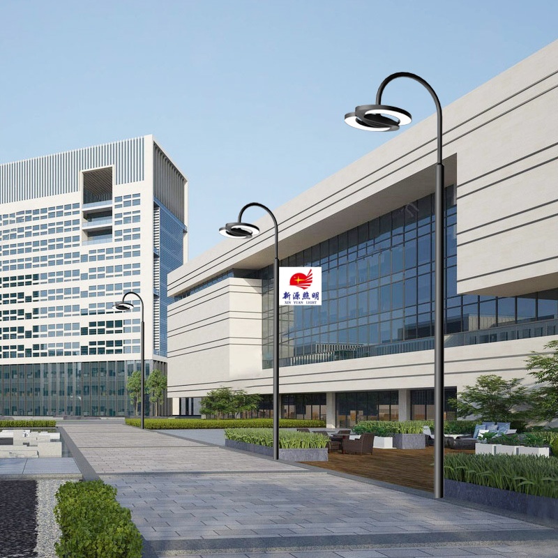 The 4-meter lighting street lamp project for the villa landscape in Yueya Bay Community, and the 3.5-meter outdoor garden aluminum courtyard lamp details Picture