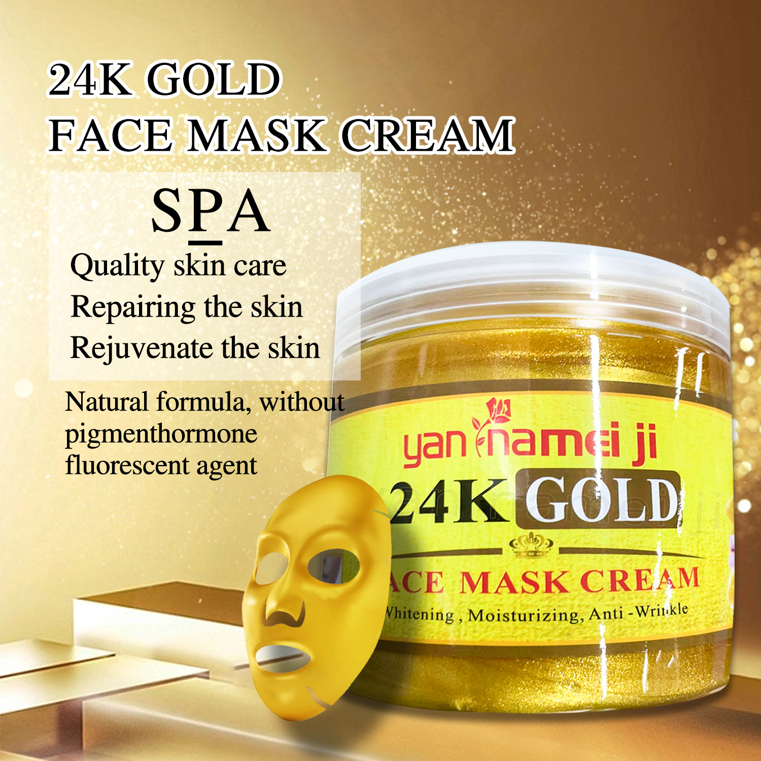Cross-border exclusive 24K gold mask for moisturizing, hydrating, Repairing and cleansing, 600g export wholesale details Picture